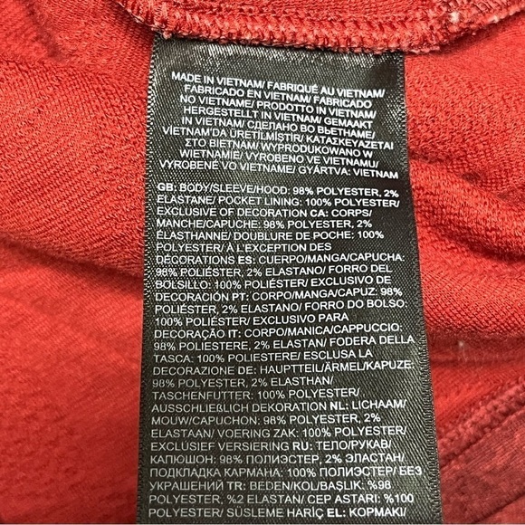 The North Face Womens Small Brick Red Textured Hoodie Activewear Pullover - Picture 13 of 15